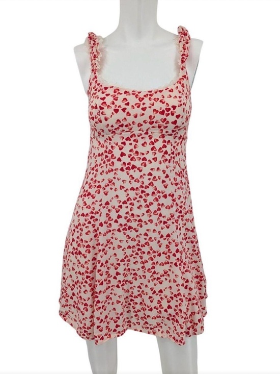 wild fable Dresses & Skirts - Fully Lined~Cream Dress w/ Red Hearts Very Elegant & Sexy ~Sleeveless w/ Ruffles